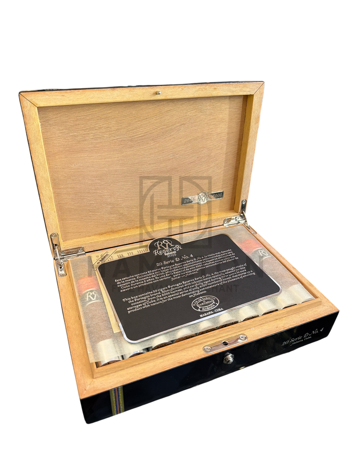HAMILTON Partagas Serie D No.4 Reserva Cosecha 2000 cigar box with 20 premium cigars and descriptive insert