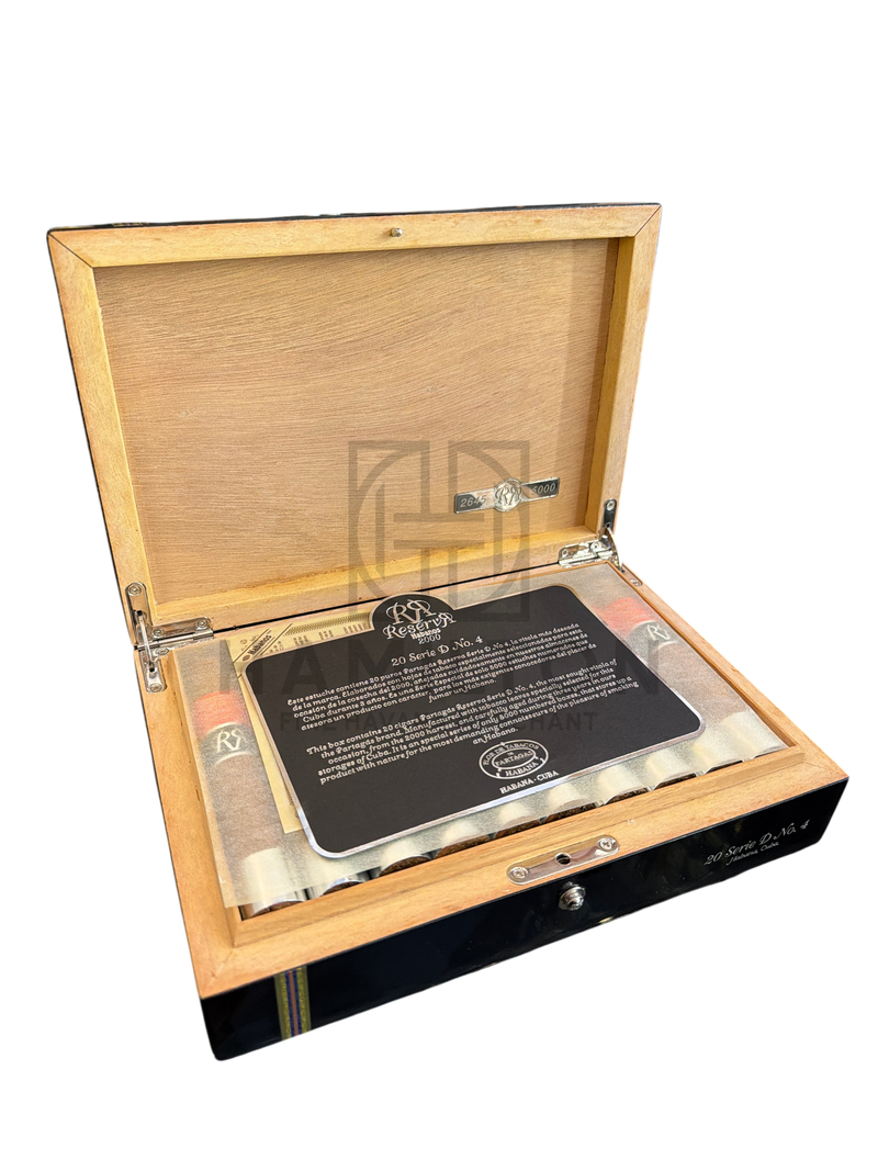 HAMILTON Partagas Serie D No.4 Reserva Cosecha 2000 cigar box with 20 premium cigars and descriptive insert