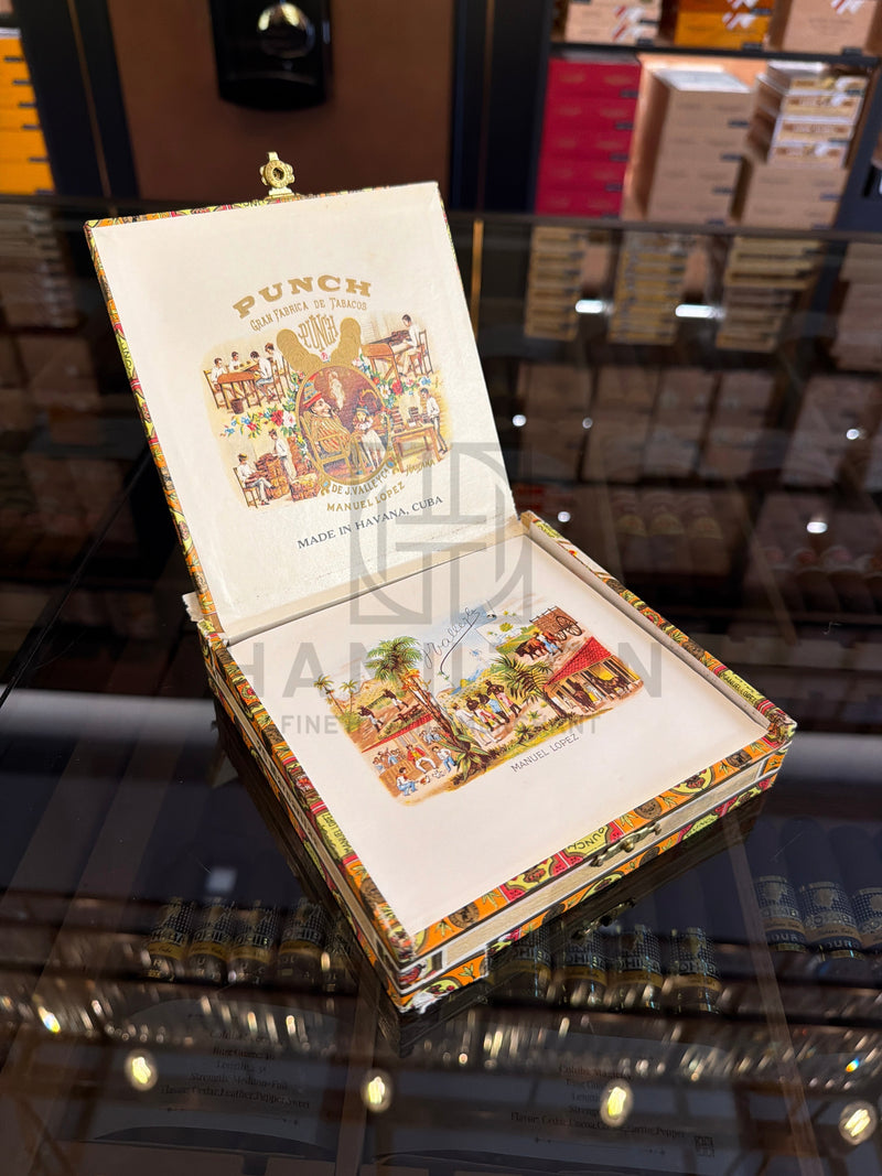 HAMILTON Punch 25s Margaritas 2007 cigar box with vintage Cuban illustration and ornate decorative border