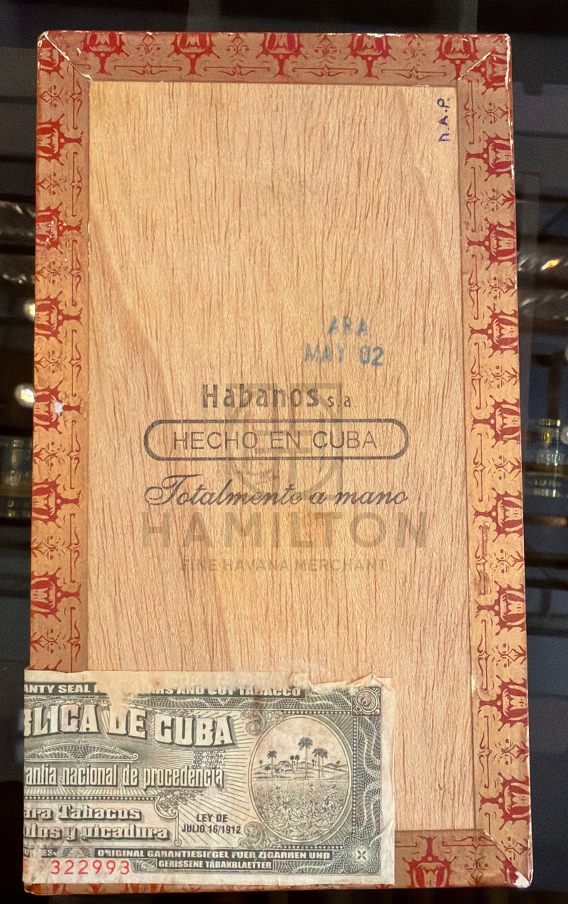 HAMILTON Diplomaticos No.5 cigar box from 2002 with authentic Cuban Habanos seal and wooden grain finish