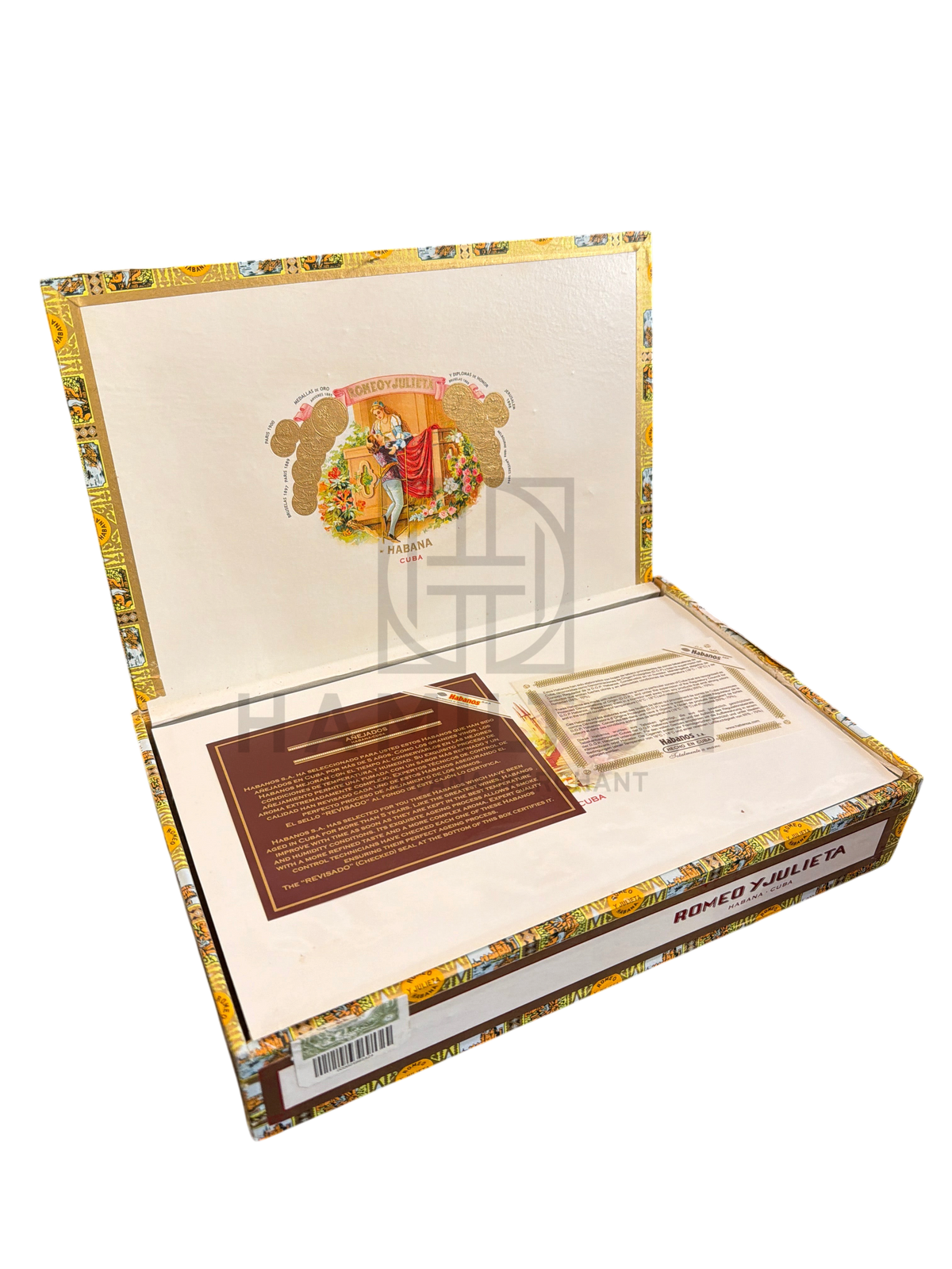HAMILTON Romeo y Julieta 25s Piramides Anejados cigar box with ornate lid branding and 2008 vintage certification