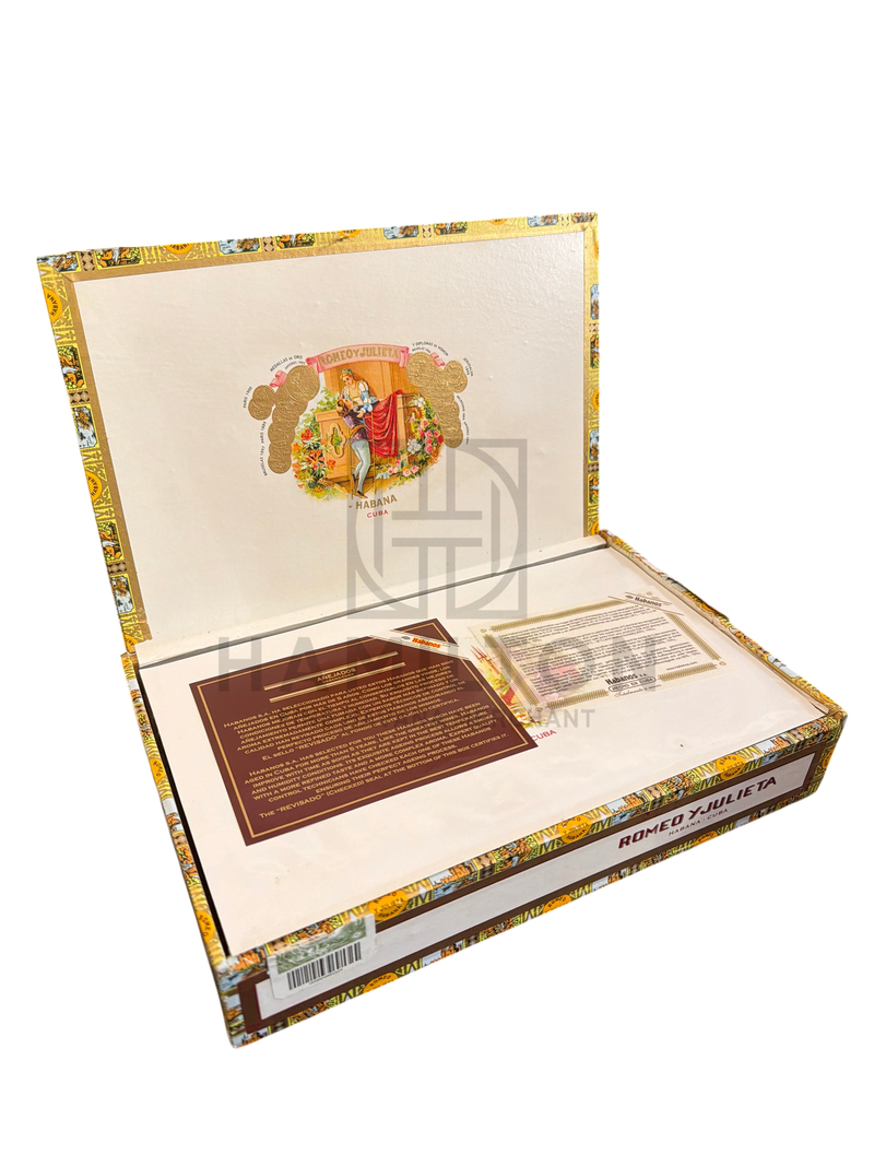 HAMILTON Romeo y Julieta 25s Piramides Anejados cigar box with ornate lid branding and 2008 vintage certification