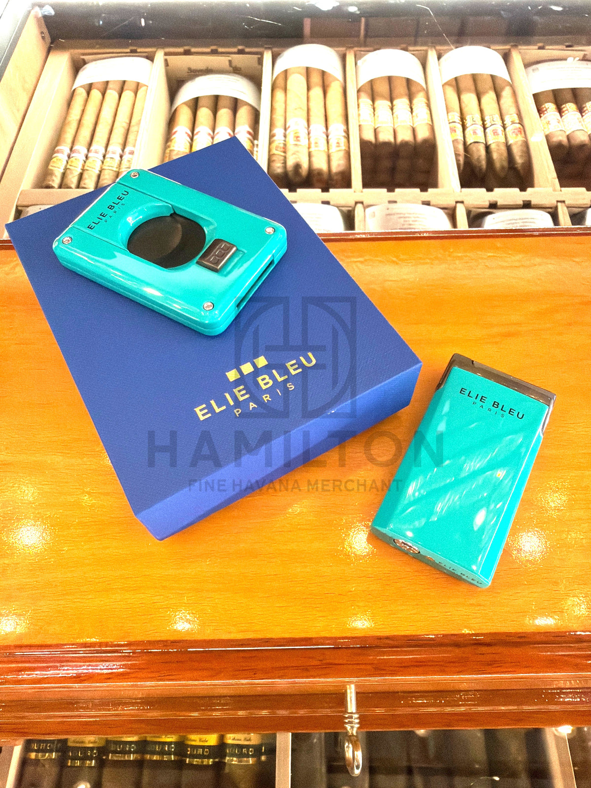 ELIE BLEU J15 Jet Lighter Teal w/ Dark Chrome