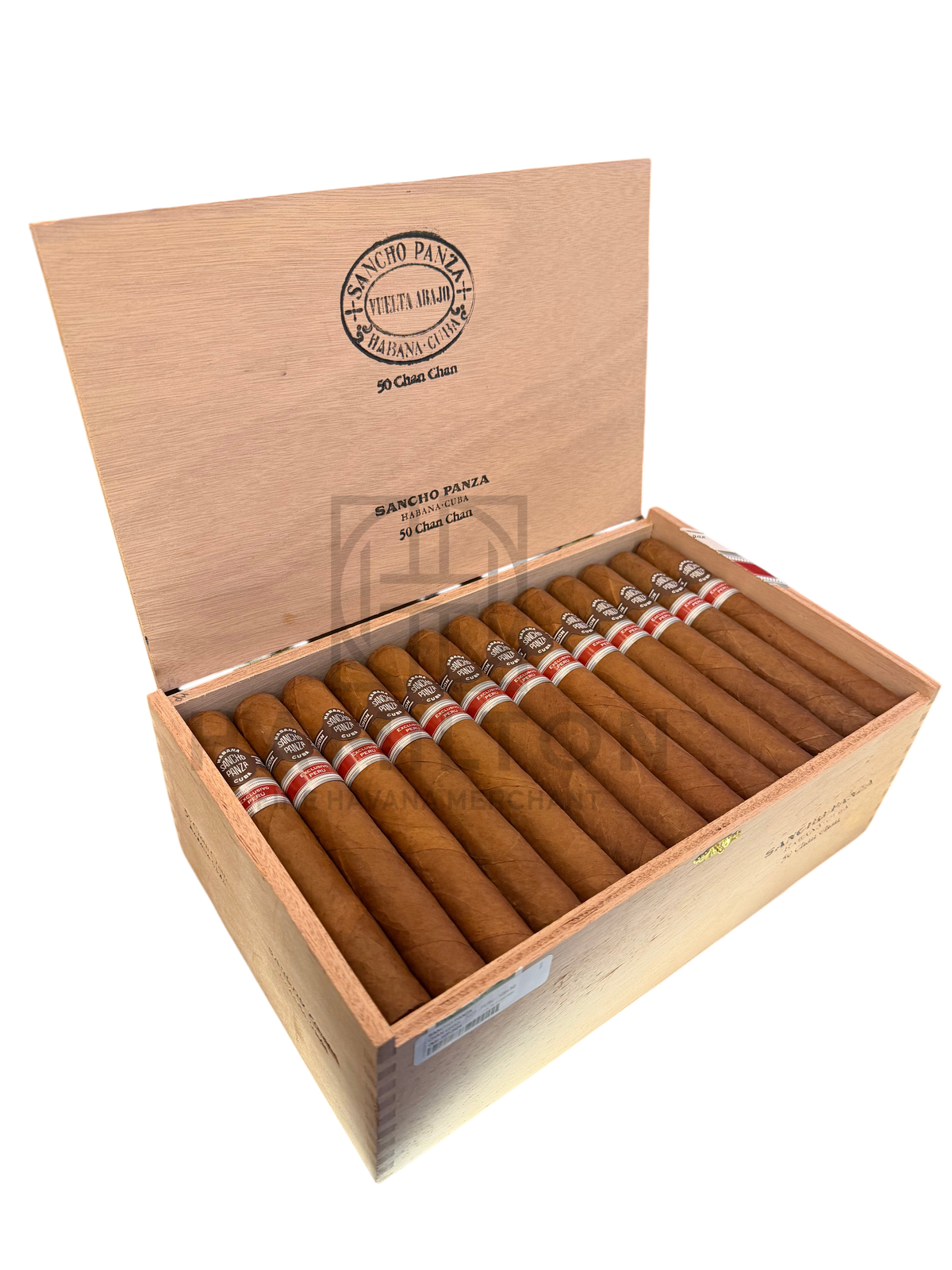 HAMILTON Sancho Panza Chan Chan 2023 cigars in a wooden cabinet of 50, featuring premium Cuban tobacco leaves.