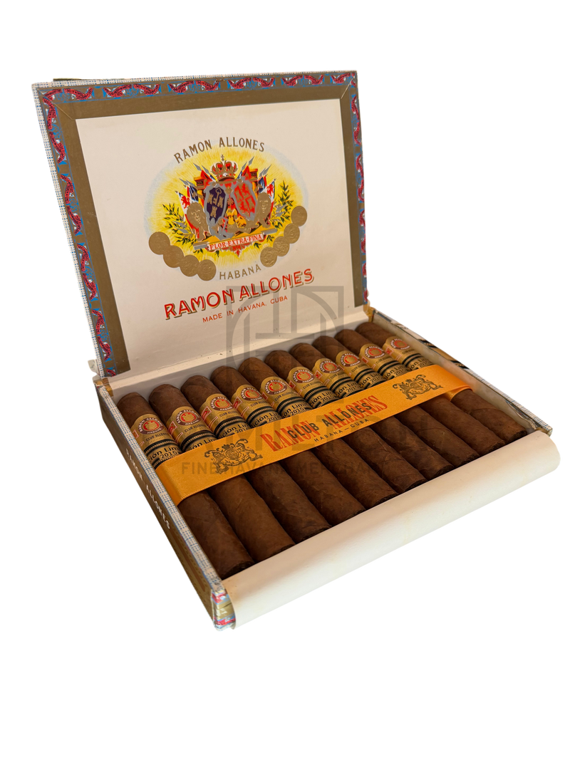 HAMILTON Ramon Allones Club Allones Edicion Limitada 2015 cigars in an open branded wooden box with gold ribbon