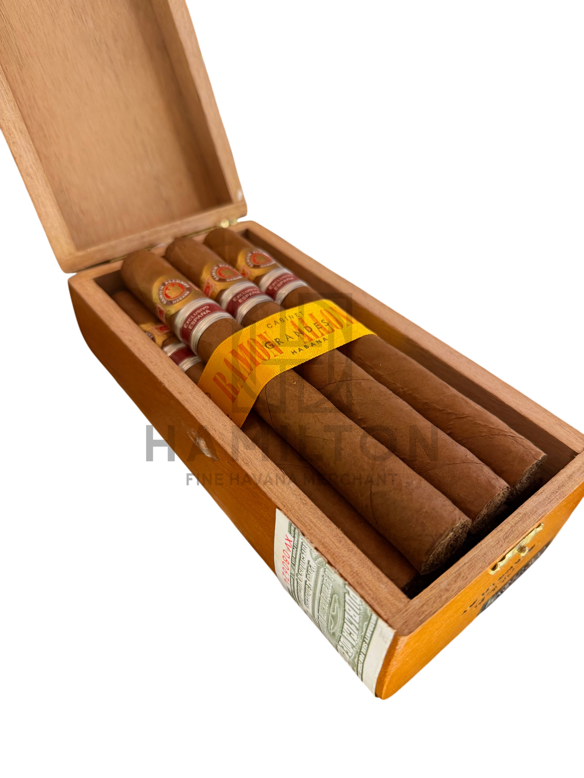 HAMILTON Ramon Allones Grandes 2008 aged cigars in a wooden box with yellow band and Exclusivo Espana labels