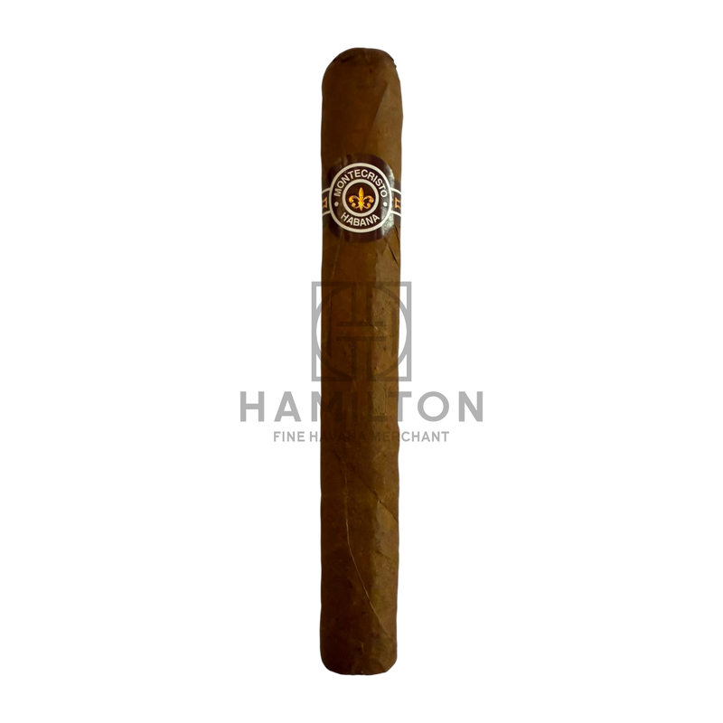 HAMILTON Montecristo No.4 cigar featuring a classic brown wrapper and iconic brand band on a white background